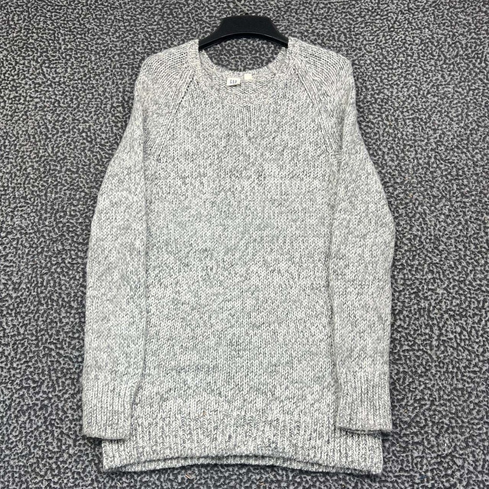 GAP Sweater Women Small Gray Chunky Knit Crew Neck Raglan Wool Alpaca Blend S